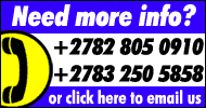 Need more info? Call us on +2711 957 2114 or +2783 250 5858 or Click Here to email us
